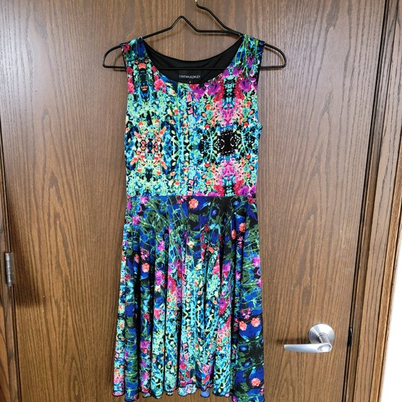 Cynthia Rowley Sleeveless Bright Floral Print Dress Comfy Stretch Size 4 - Picture 10 of 16
